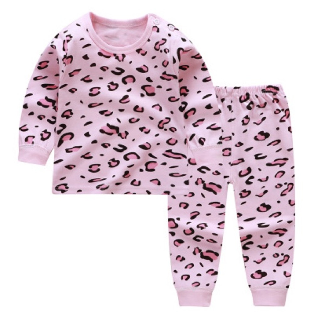 Baby Girl Leopard Print Pajamas Pink Sizes 0M-3T